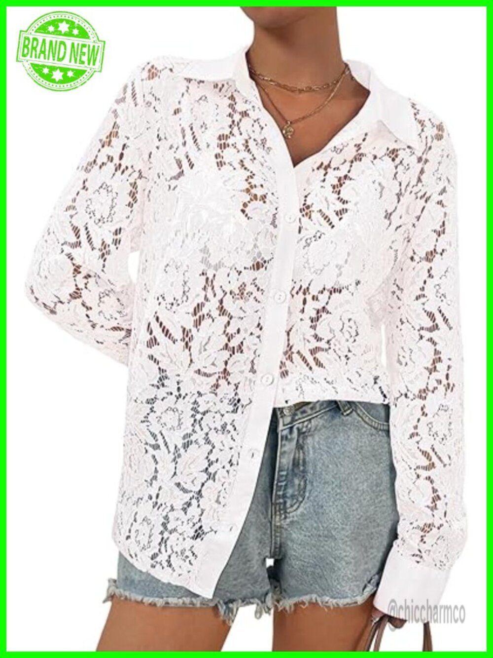 Sheer Lace Long Sleeve Blouse Elegant Dressy Top Women Tops Blouses